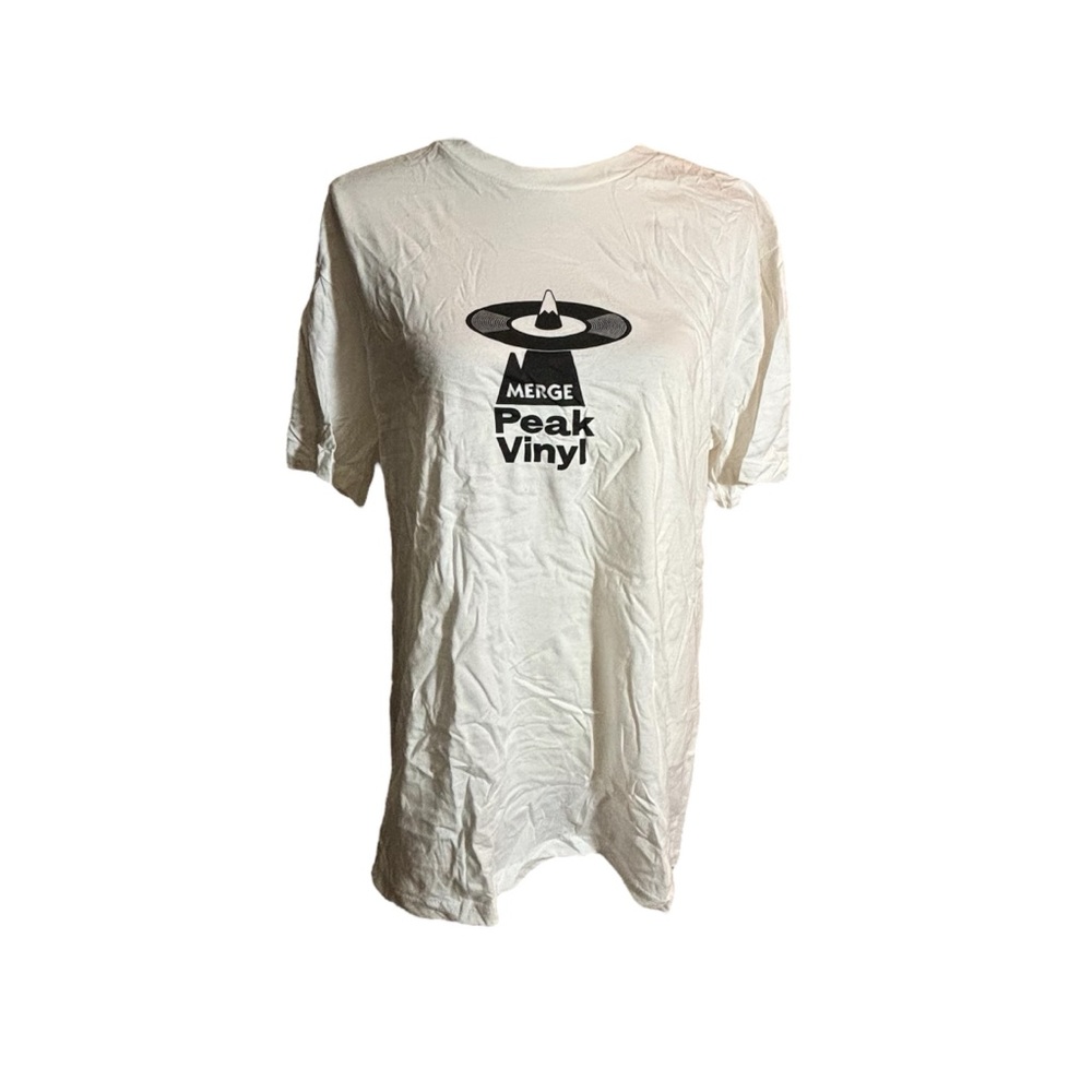 Merge Records Peak Vinyl White Cotton T Shirt Size Large